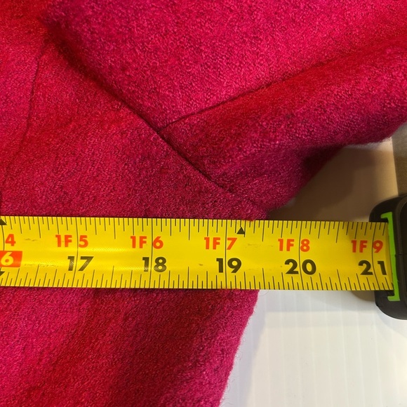 “Ann Taylor”LOFT Hot Pink Pea Coat with Wide Notched Lapel and Medium Length - Picture 11 of 13